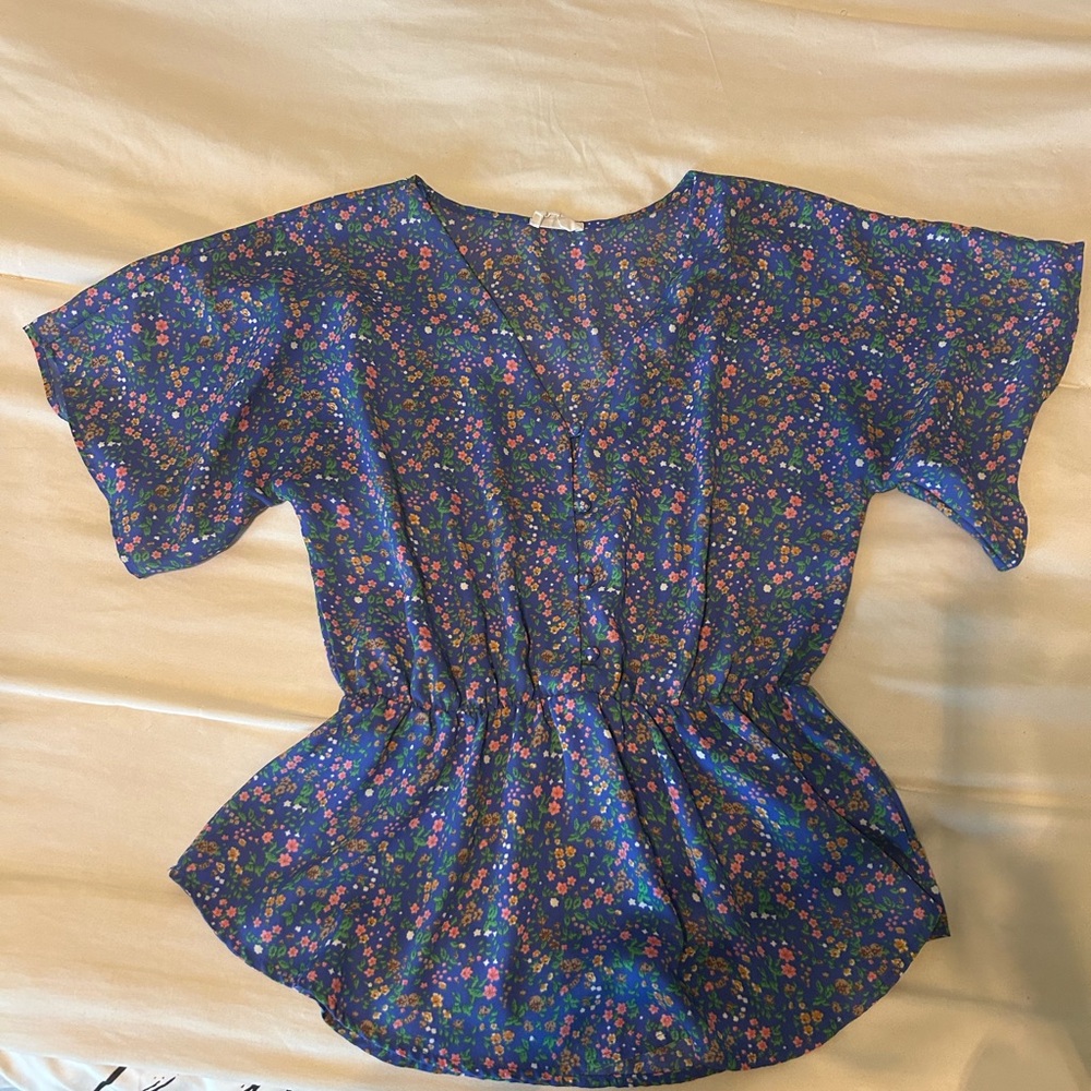 Sienna Sky Blue Floral Blouse